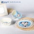 animal dog pattern dinnerware for child with bowl and mug